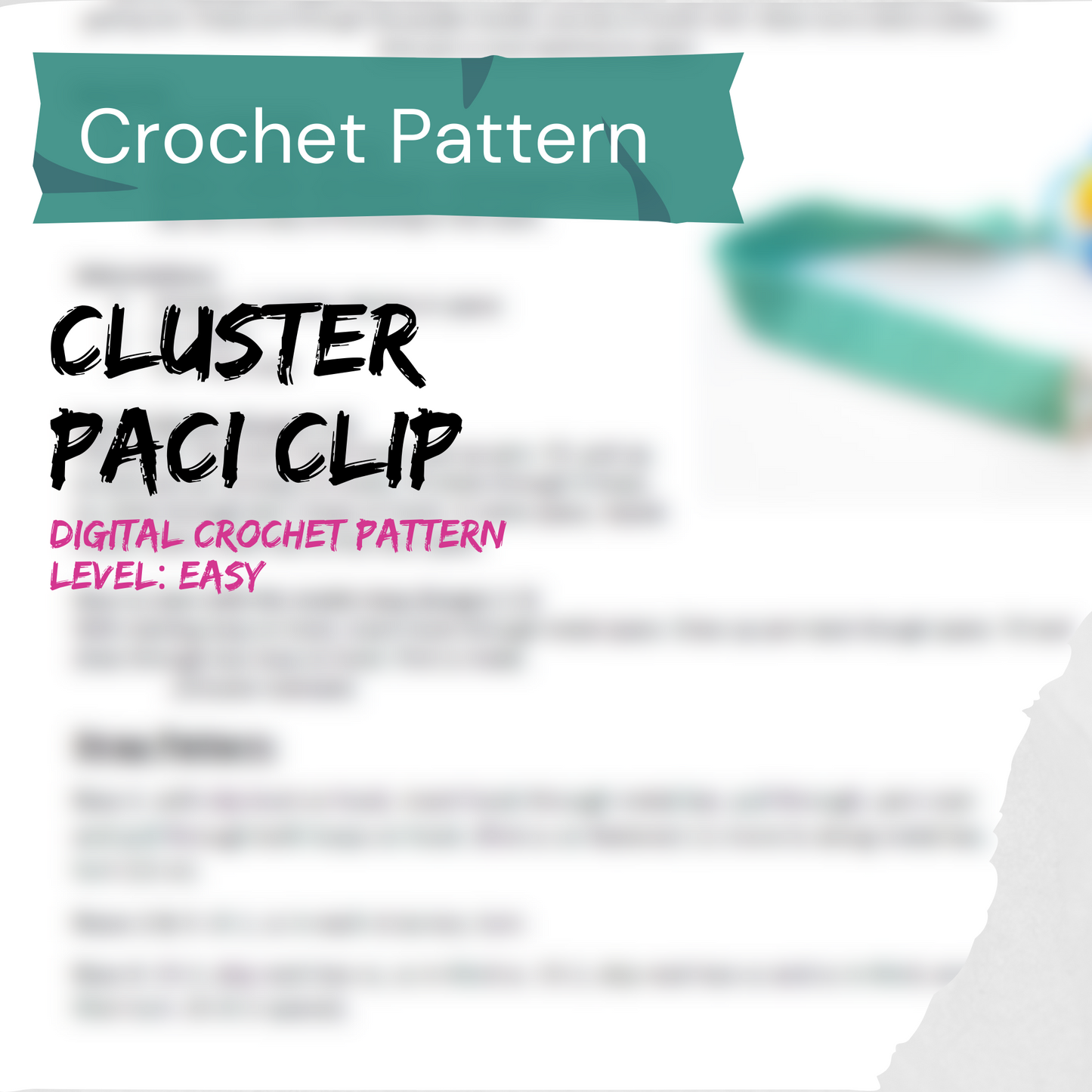Cluster Paci Clip Crochet Pattern