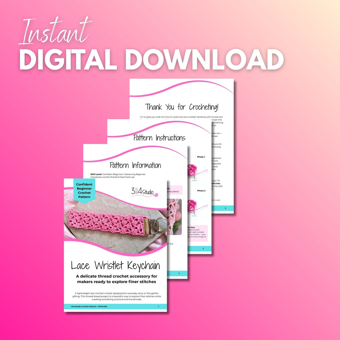 Lace Wristlet Crochet Pattern (Beginner-Friendly PDF Download)